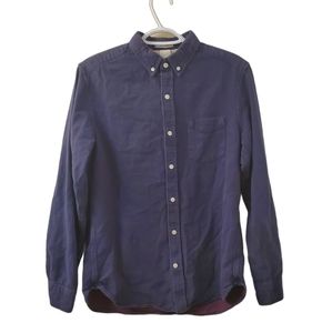 Navy Button Down with Red Detail